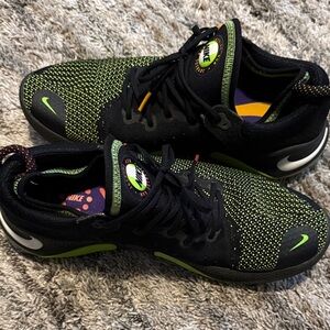 Nike Black and Neon Green Athletic Shoes